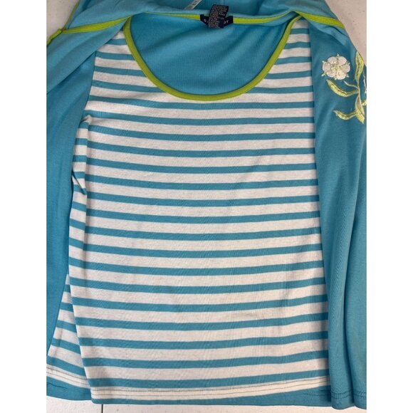 SML Sport Hooded Jacket with Stripe Shell Women's S Blue Embroidered Zip Up - Picture 11 of 12